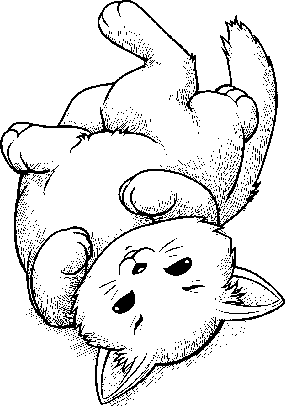 Disegni di Gatti e Gattini da sampare e colorare 24 disegno da colorare di gattia giocherellona