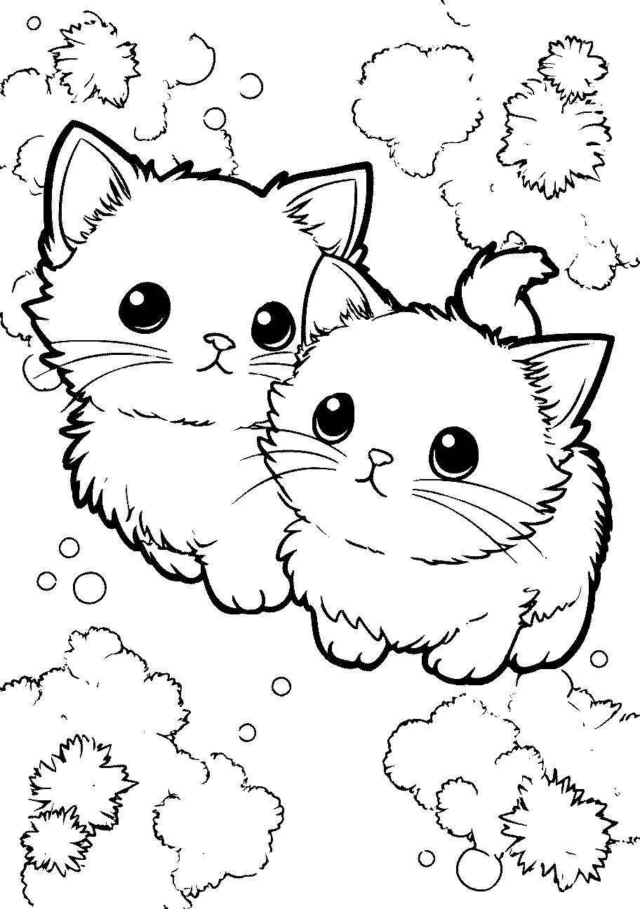Disegni di Gatti e Gattini da sampare e colorare 41 disegno da colorare di gattini con occhi teneri