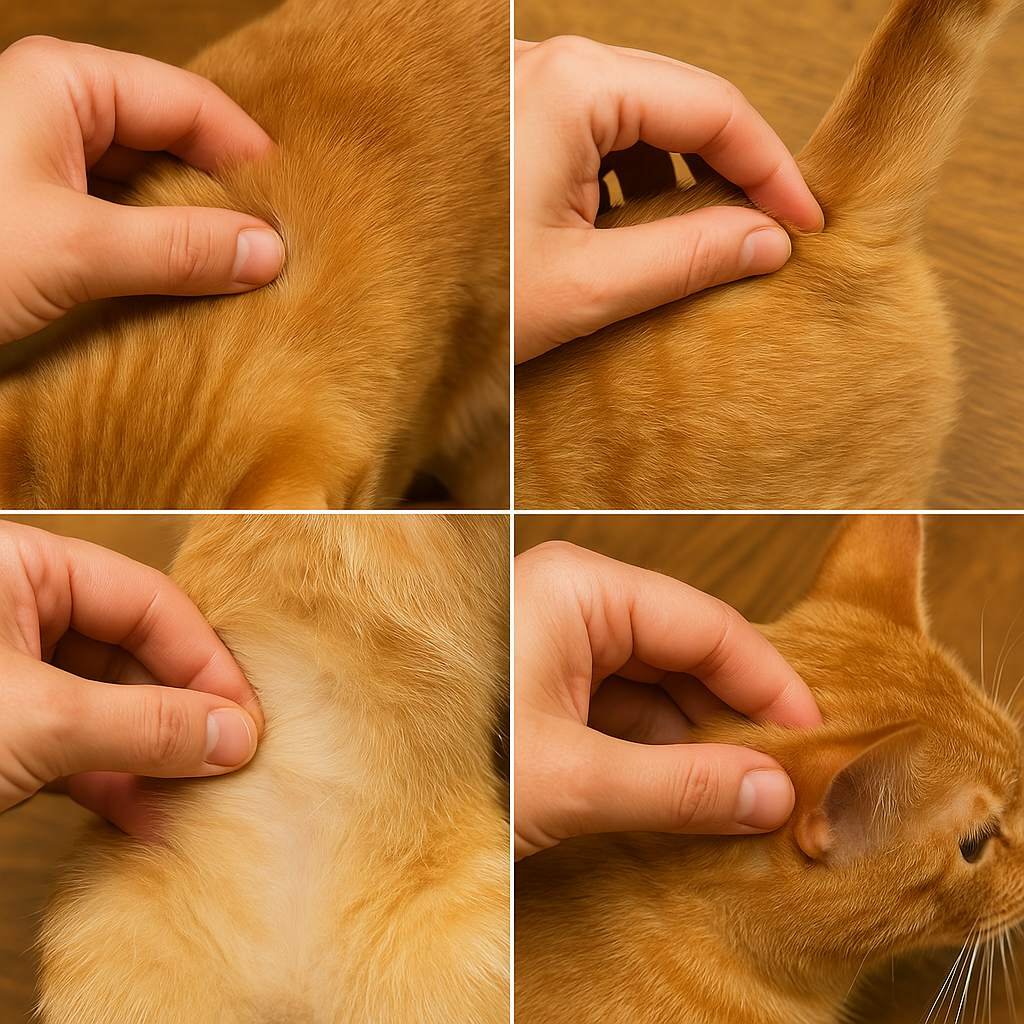 Come riconoscere le pulci nel gatto (con immagini e test rapido) 4 Pulci gatto : Zone da controllare
